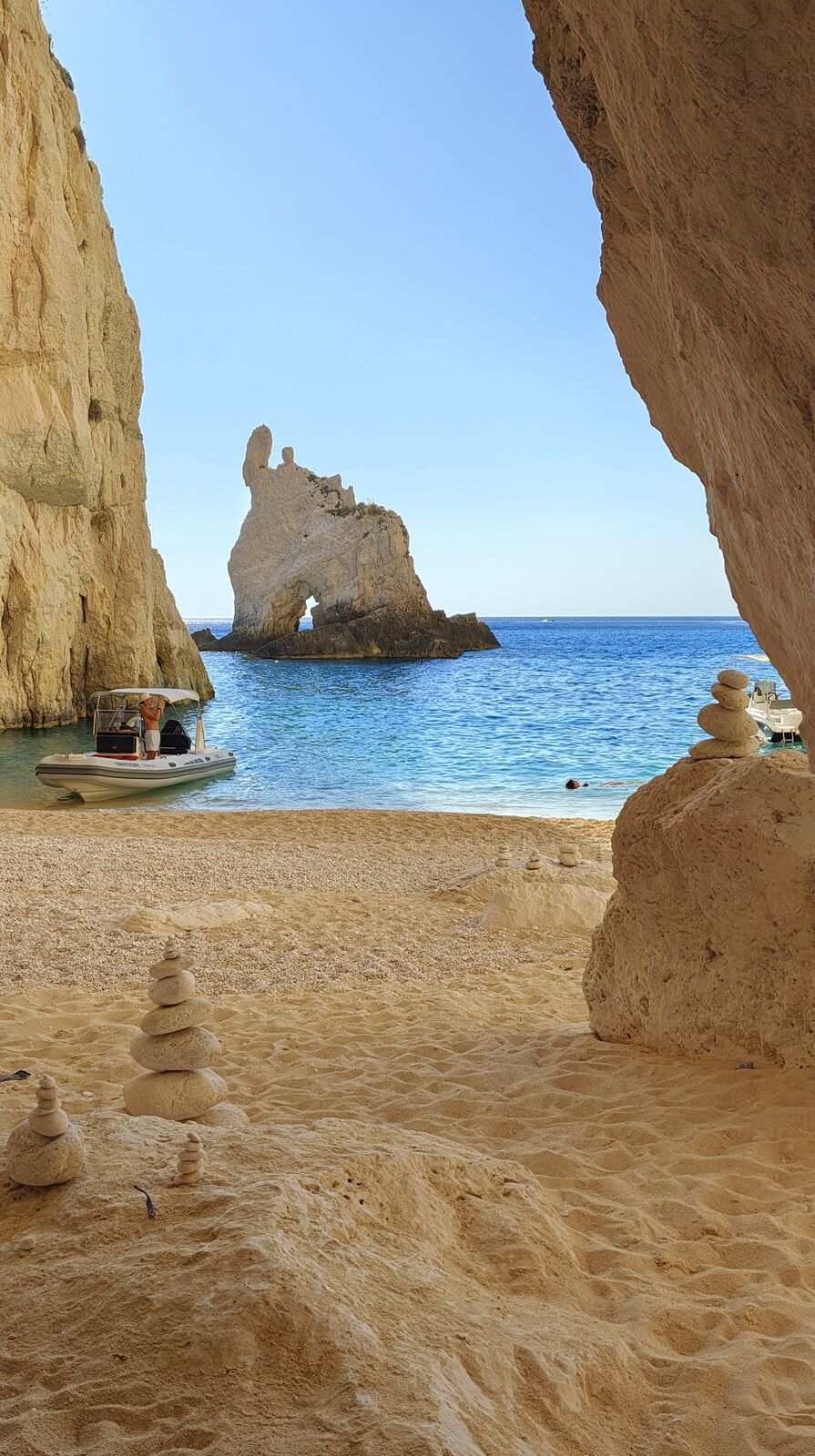 Hidden cove along the western coastline of Zakynthos