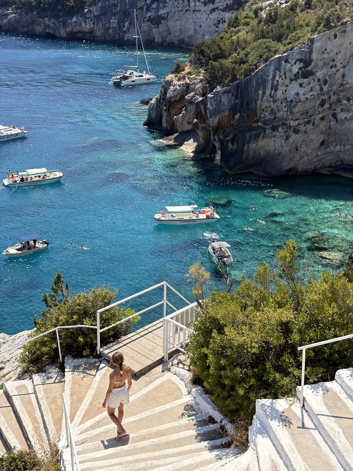 Steps down to the dive spots near Potamitis Windmill